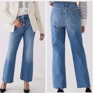 j. crew slim wide-leg jean in lakeshore blue wash bp464 jeans women size 27